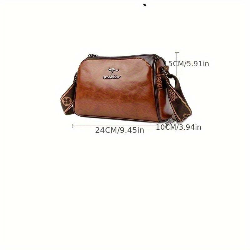 Bolsa Transversal Sólida, Ombro Casual Feminina, Acessório Trendy