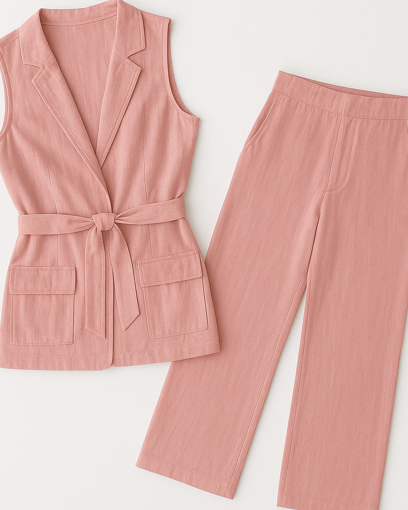 Conjunto “Elegância Serena” – Colete Alfaiataria & Calça Reta | New Fox