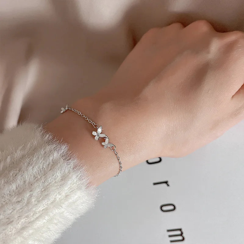 Pulseira de Prata 925 VENTFILLE - Borboleta com Diamantes