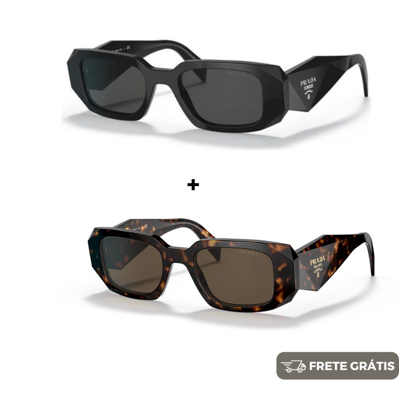 DEZEMBRO BLACK - 2 Óculos Unissex - Gucci | Prada - COMPRE 1 LEVE 2