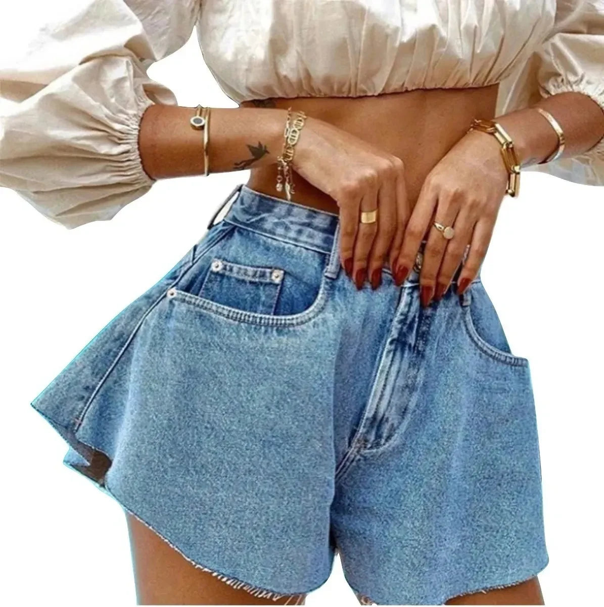 Short Jeans Flare Evasê