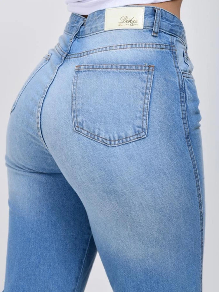 Calça Jeans Feminina Wide Leg Pantalona