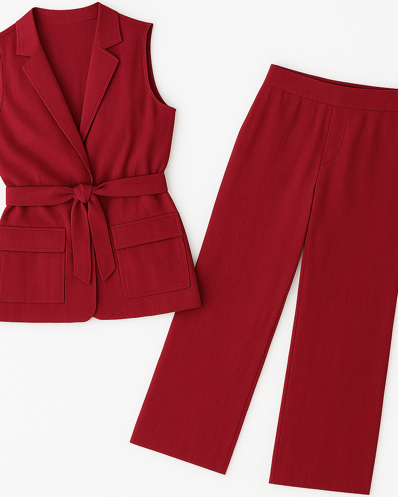 Conjunto “Elegância Serena” – Colete Alfaiataria & Calça Reta | New Fox