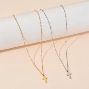 Colar Cruz -  Ouro e Prata