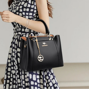 Bolsa de Couro 3 em 1 Luxo Feminina, Grande Capacidade - Ombro, Transversal e Shopper