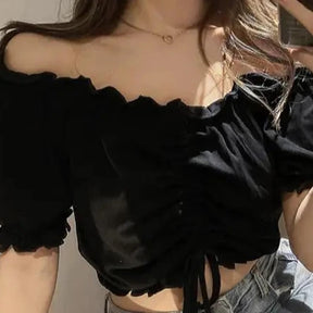 Blusa Feminina Elegante de Chiffon Ombro