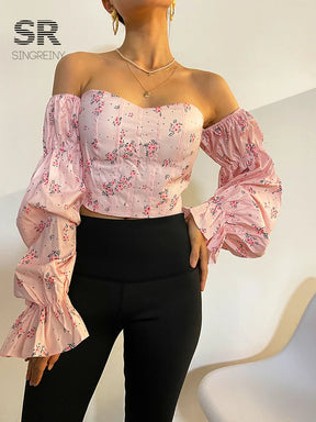 Blusa Floral Ombro