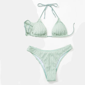 Biquíni com Detalhe Jacquard e Cordinha