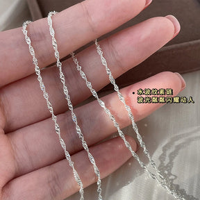 Colar Choker Prata 925 com Corrente Ondulada